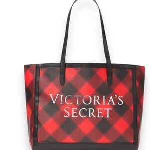Victoria's Secret Red & Black Plaid Tote